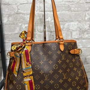 Louis Vuitton Brown and Tan Batignolles Tote